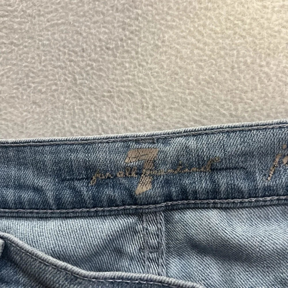 7 Seven For All Mankind Jeans Women 27 Blue Josefina Skinny Boyfriend Button Fly